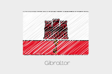 A Scribbled Flag Illustration of the country of Gibraltarの写真素材