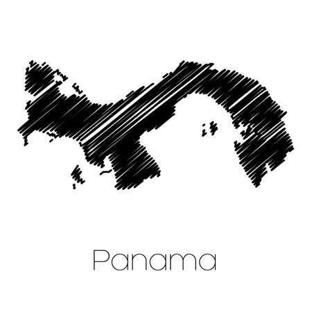 A Scribbled Map of the country of  Panamaの写真素材