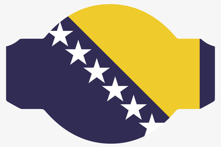 A Flag Illustration within a Sign of the country of  Bosniaの写真素材