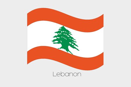 A 3D Waving Flag Illustration of the country of  Lebanonの写真素材