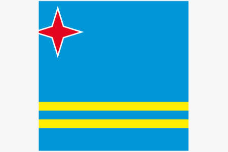 A 3D Isometric Flag Illustration of the country of  Arubaの写真素材