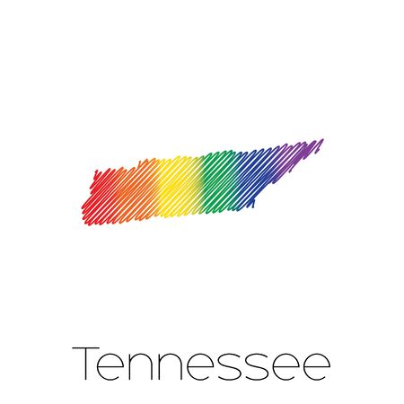 An LGBT Scribbled shape of the State of Tennesseeの写真素材