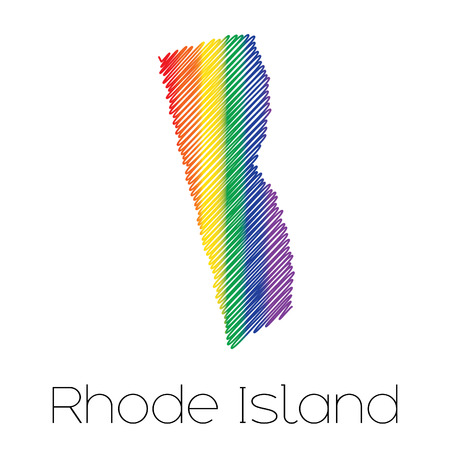 An LGBT Scribbled shape of the State of Rhode Islandの写真素材