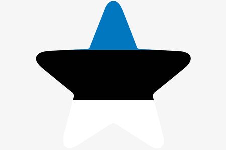A Flag Illustration inside a star of the country of Estoniaの写真素材