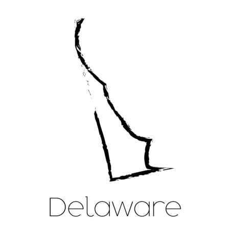 A Scribbled shape of the State of Delawareの写真素材