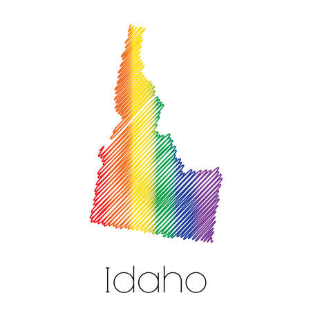 An LGBT Scribbled shape of the State of Idahoの写真素材