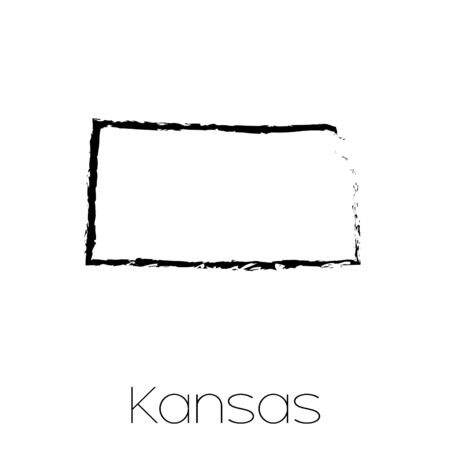A Scribbled shape of the State of Kansasの写真素材