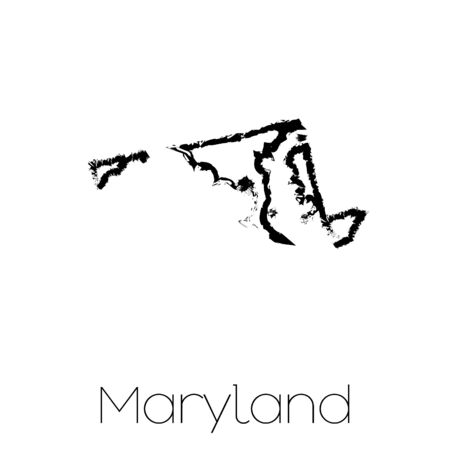 A Scribbled shape of the State of Marylandの写真素材