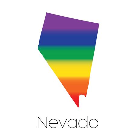 An LGBT Flag inside the State of Nevadaの写真素材