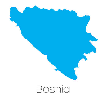 A Blue shape with name of the country of Bosniaの写真素材