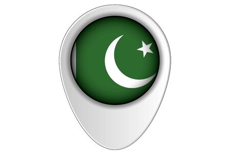 A 3D Map Pointer Flag Illustration of the country of  Pakistanの写真素材
