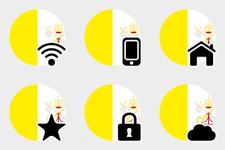 A Web Icon Set with the Flag of Vaticanの写真素材