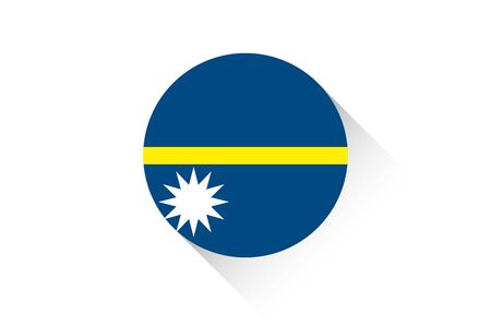 A Round flag with shadow of Nauruの写真素材
