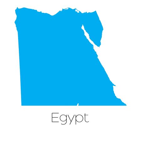A Blue shape with name of the country of Egyptの写真素材