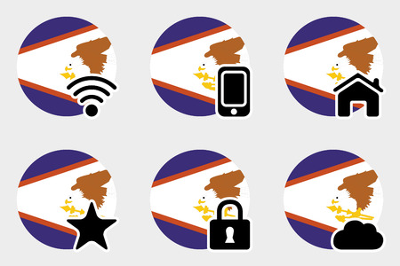 A Web Icon Set with the Flag of American Samoaの写真素材