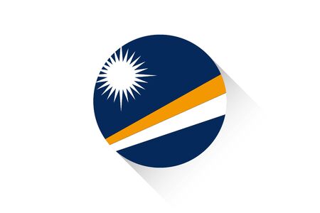 A Round flag with shadow of Marshall Islandsの写真素材