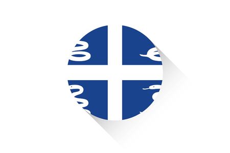 A Round flag with shadow of Martiniqueの写真素材