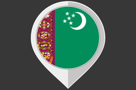 A Pointer with the flag of Turkmenistanのイラスト素材
