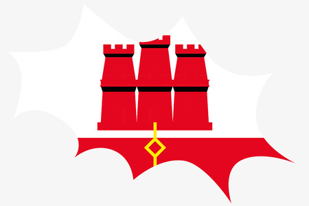 An Explosion wit the flag of Gibraltarのイラスト素材