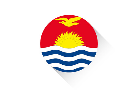 A Round flag with shadow of Kiribatiのイラスト素材