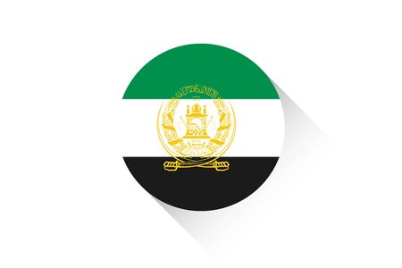 A Round flag with shadow of Afghanistanのイラスト素材