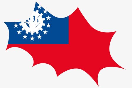 An Explosion wit the flag of Myanmarのイラスト素材