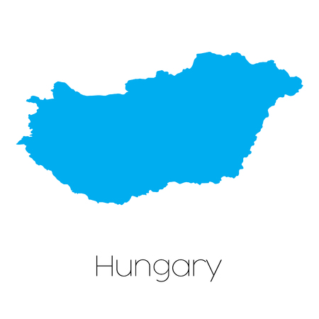 A Blue shape with name of the country of Hungaryのイラスト素材