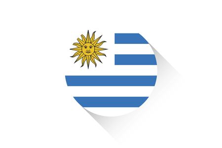 A Round flag with shadow of Uruguayのイラスト素材