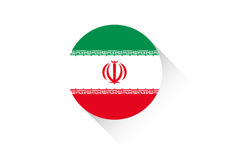 A Round flag with shadow of Iranのイラスト素材