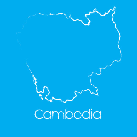 A Map of the country of Cambodiaのイラスト素材