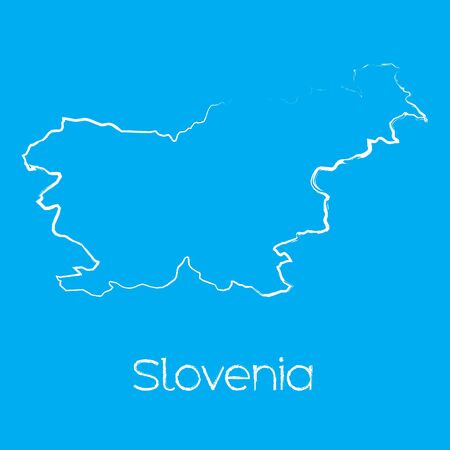 A Map of the country of Sloveniaのイラスト素材