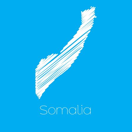 A Map of the country of Somaliaのイラスト素材