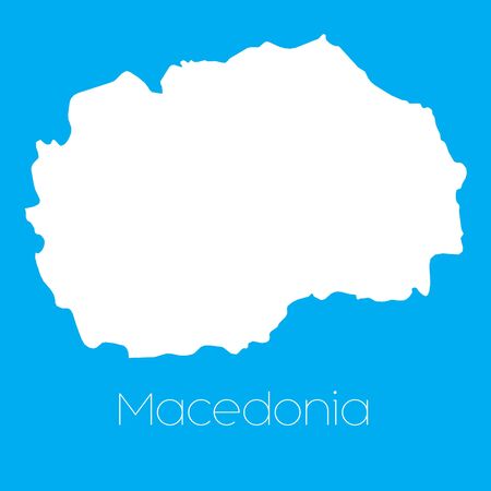 A Map of the country of Macedoniaのイラスト素材