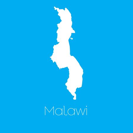 A Map of the country of Malawiのイラスト素材