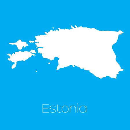 A Map of the country of Estoniaのイラスト素材