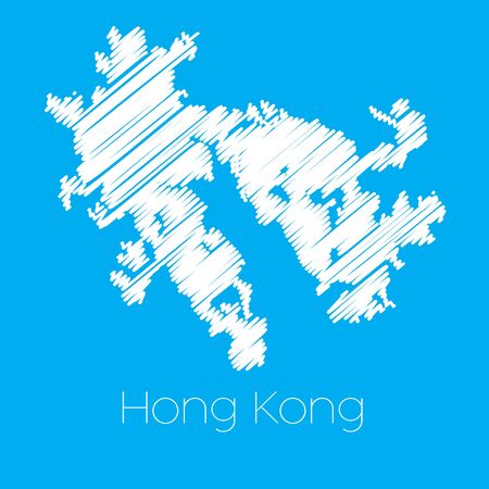 A Map of the country of Hong Kongのイラスト素材