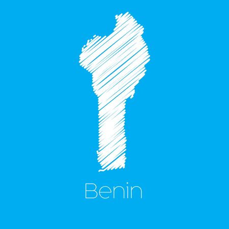 A Map of the country of Beninのイラスト素材