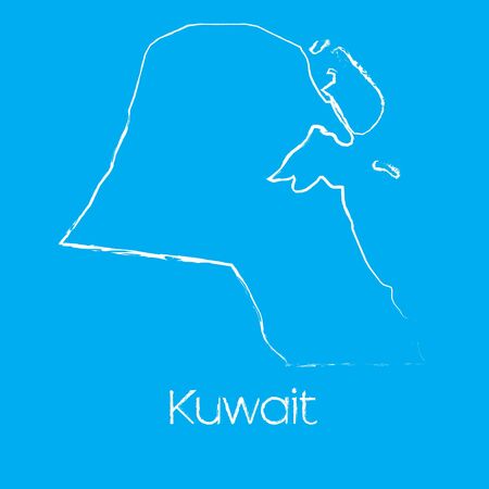A Map of the country of Kuwaitのイラスト素材