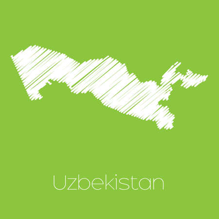 A Map of the country of Uzbekistanの写真素材