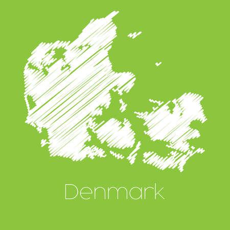 A Map of the country of Denmarkの写真素材