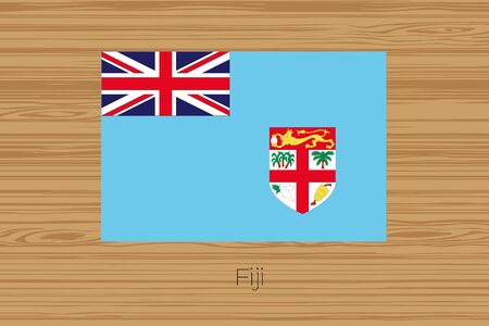 An Illustration of a wooden floor with the flag of Fijiの写真素材