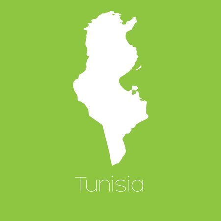 A Map of the country of Tunisiaの写真素材