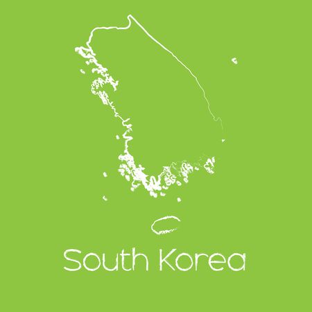 A Map of the country of South Koreaの写真素材