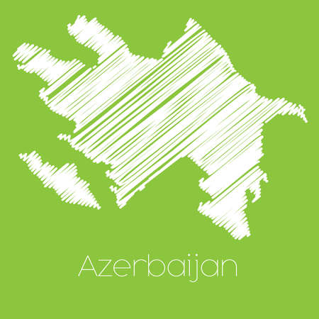 A Map of the country of Azerbaijanの写真素材