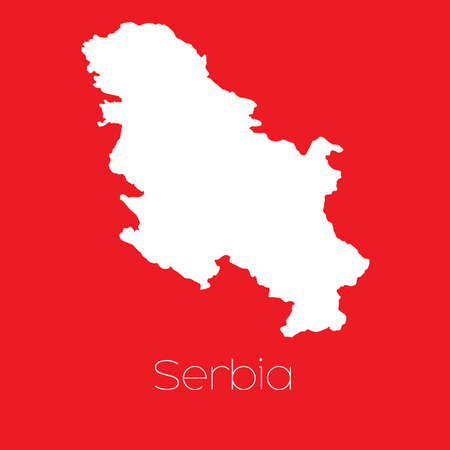 A Map of the country of Serbiaのイラスト素材