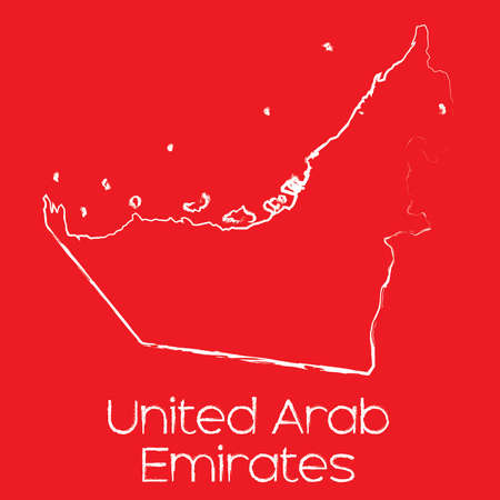 A Map of the country of United Arab Emiratesのイラスト素材
