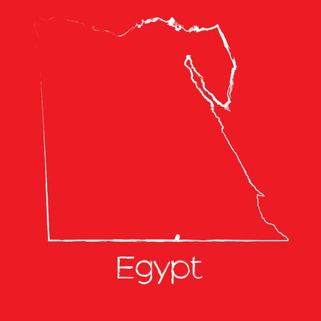 A Map of the country of Egyptのイラスト素材