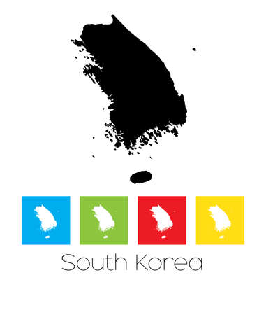 A Map of the country of South Koreaの写真素材
