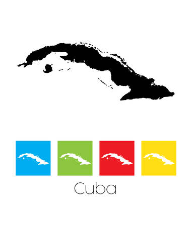 A Map of the country of Cubaのイラスト素材
