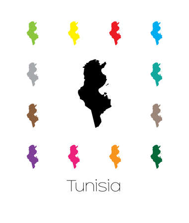 A Map of the country of Tunisiaの写真素材